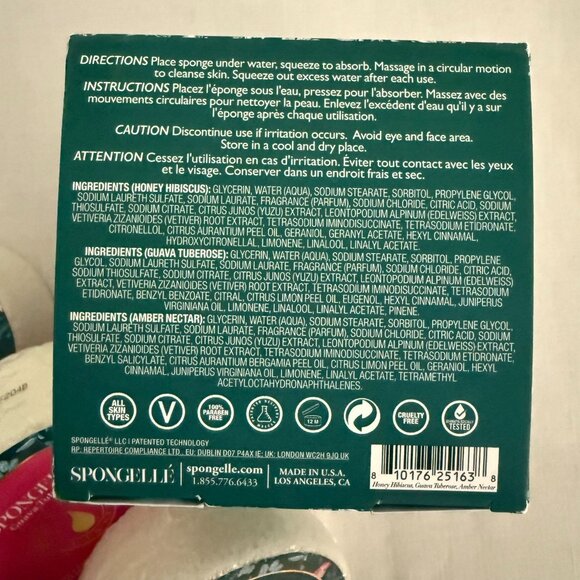 Spongelle Bath Trio Gift Set Body Wash Infused Buffers Holiday Self Care Spa Box - Picture 4 of 16